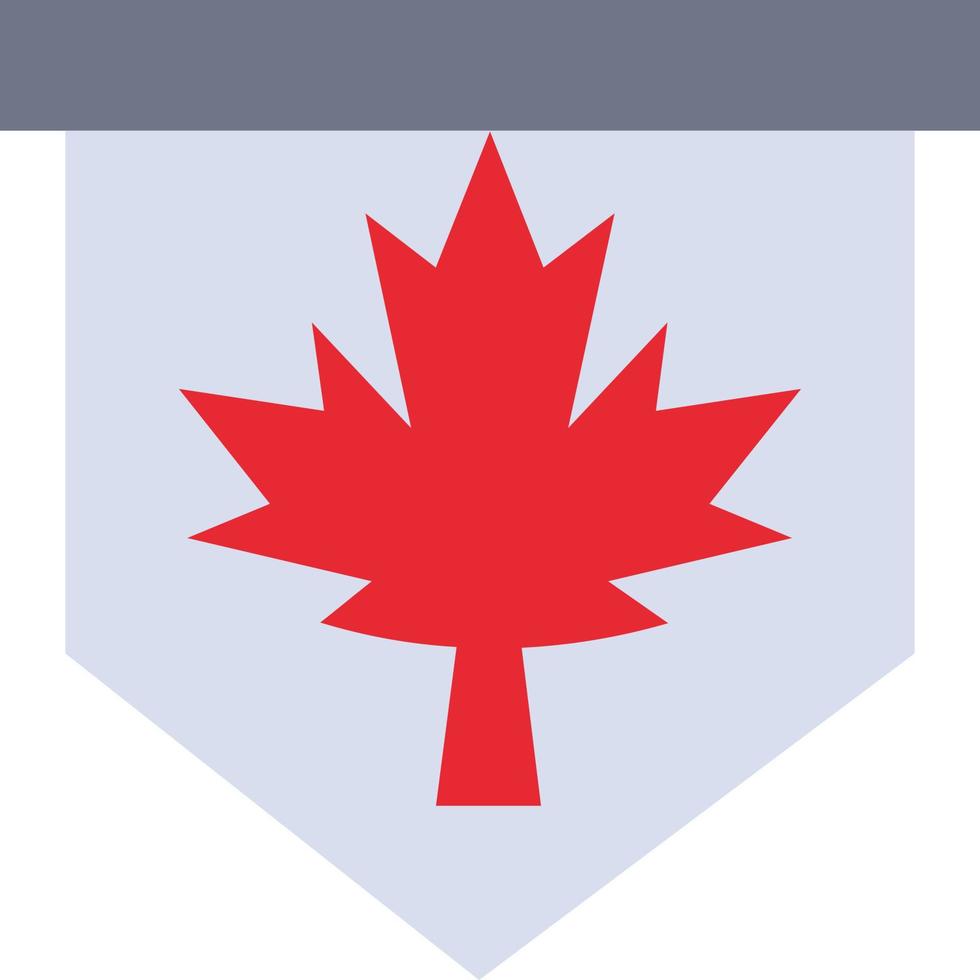 label blad Canada teken vlak kleur icoon vector icoon banier sjabloon