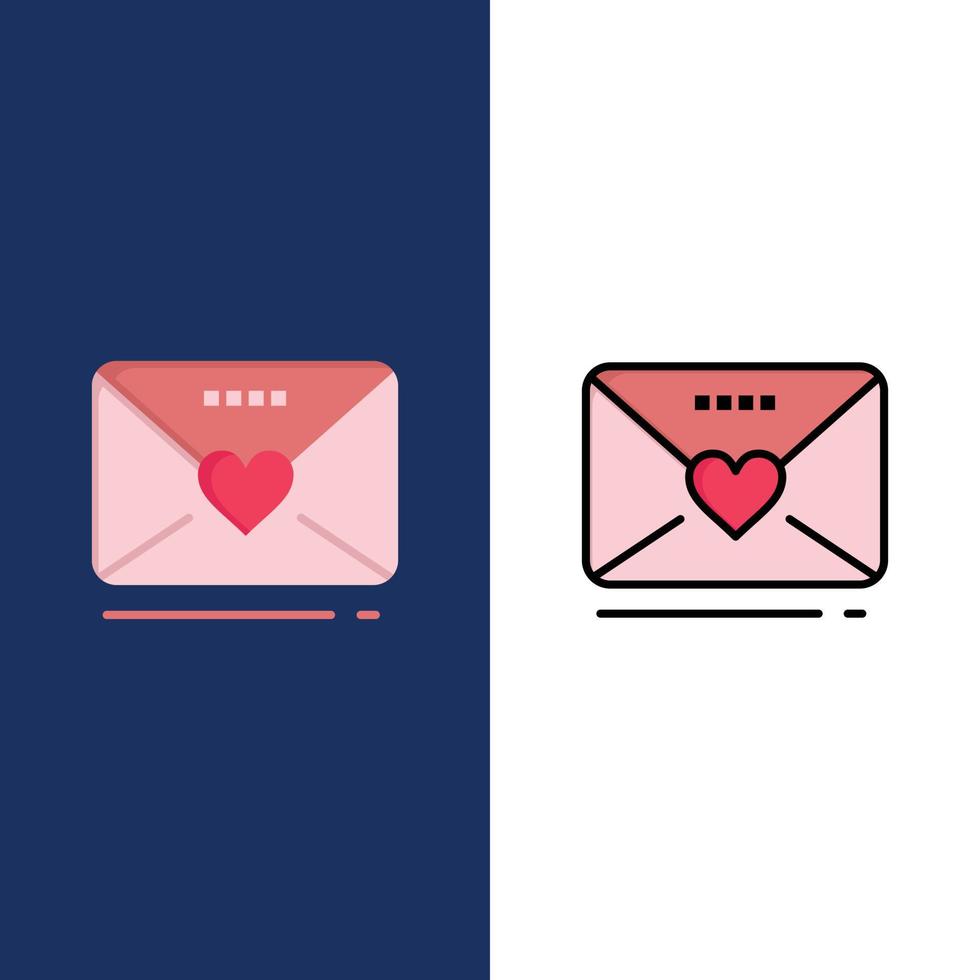 sms liefde bruiloft hart pictogrammen vlak en lijn gevulde icoon reeks vector blauw achtergrond