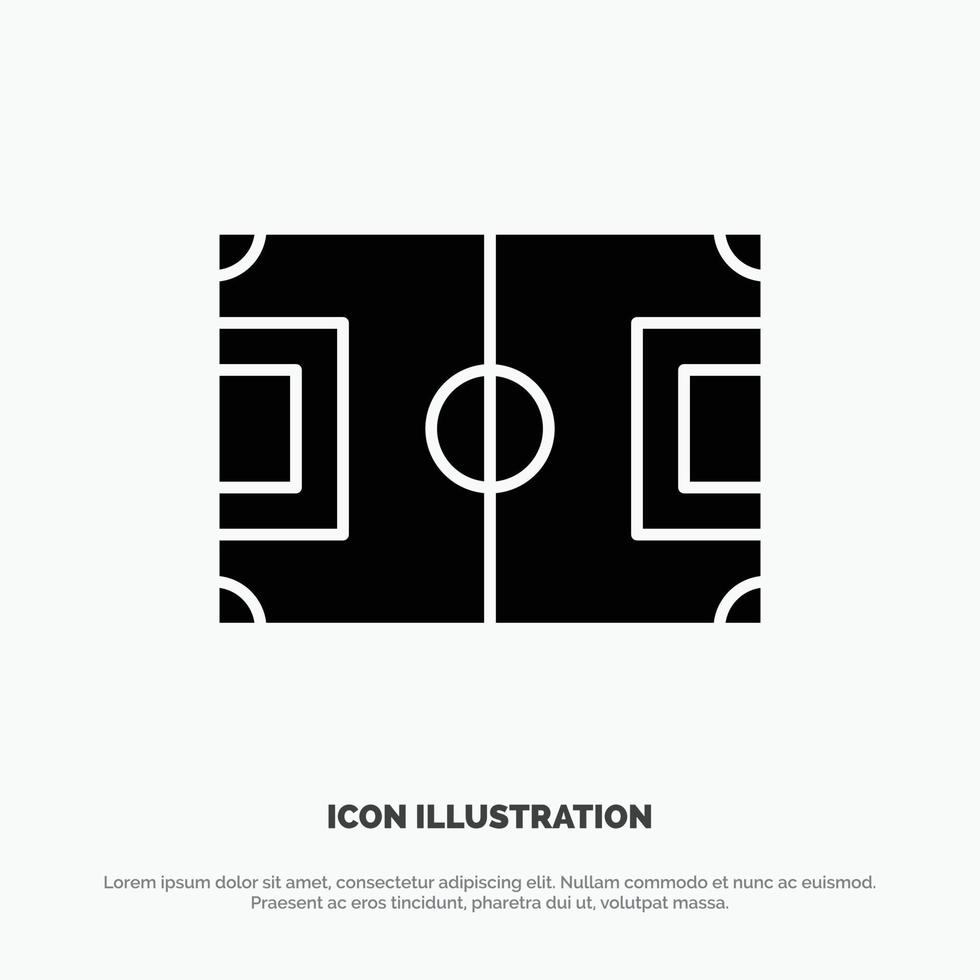 veld- Amerikaans voetbal spel toonhoogte voetbal solide glyph icoon vector