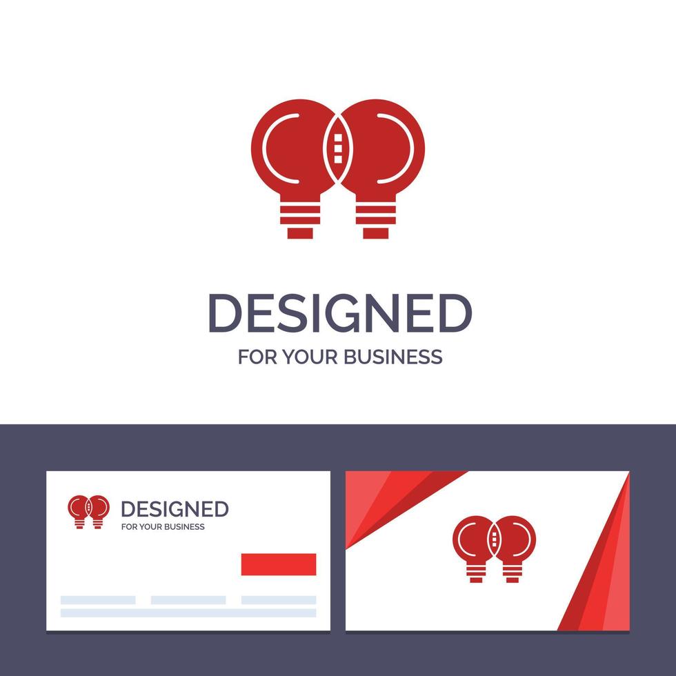 creatief bedrijf kaart en logo sjabloon idee innovatie monteur denken vector illustratie