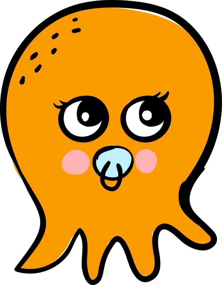 baby Octopus, illustratie, vector Aan wit achtergrond.