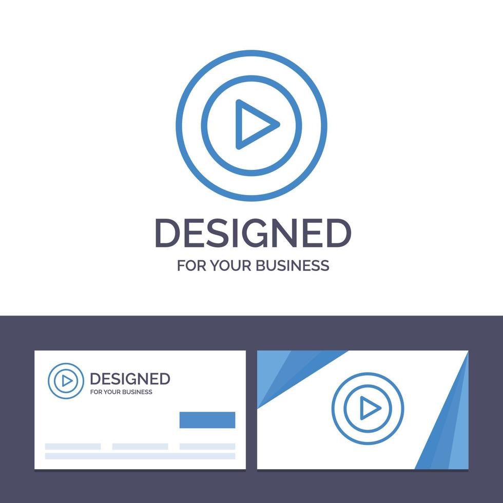 creatief bedrijf kaart en logo sjabloon studio Speel video mp4 vector illustratie