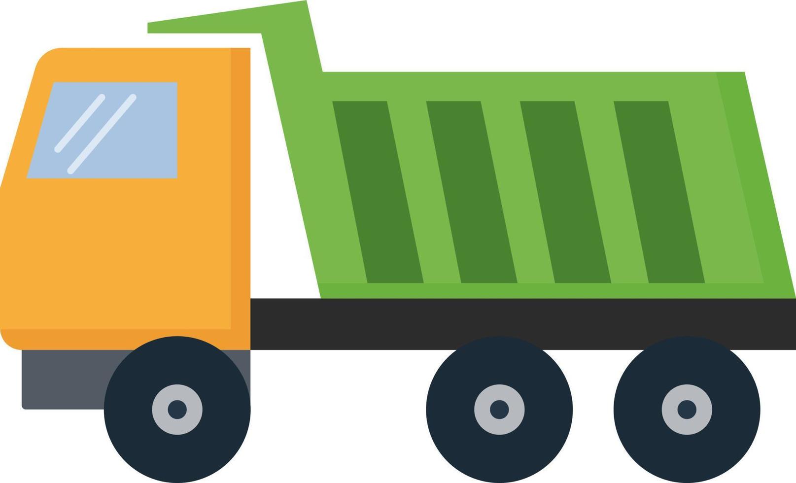 groen vrachtwagen, illustratie, vector Aan wit achtergrond.