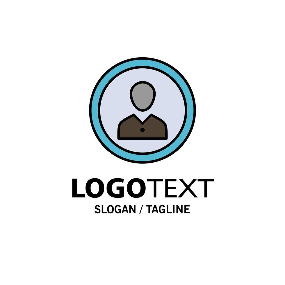 avatar menselijk Mens mensen persoon profiel gebruiker bedrijf logo sjabloon vlak kleur vector