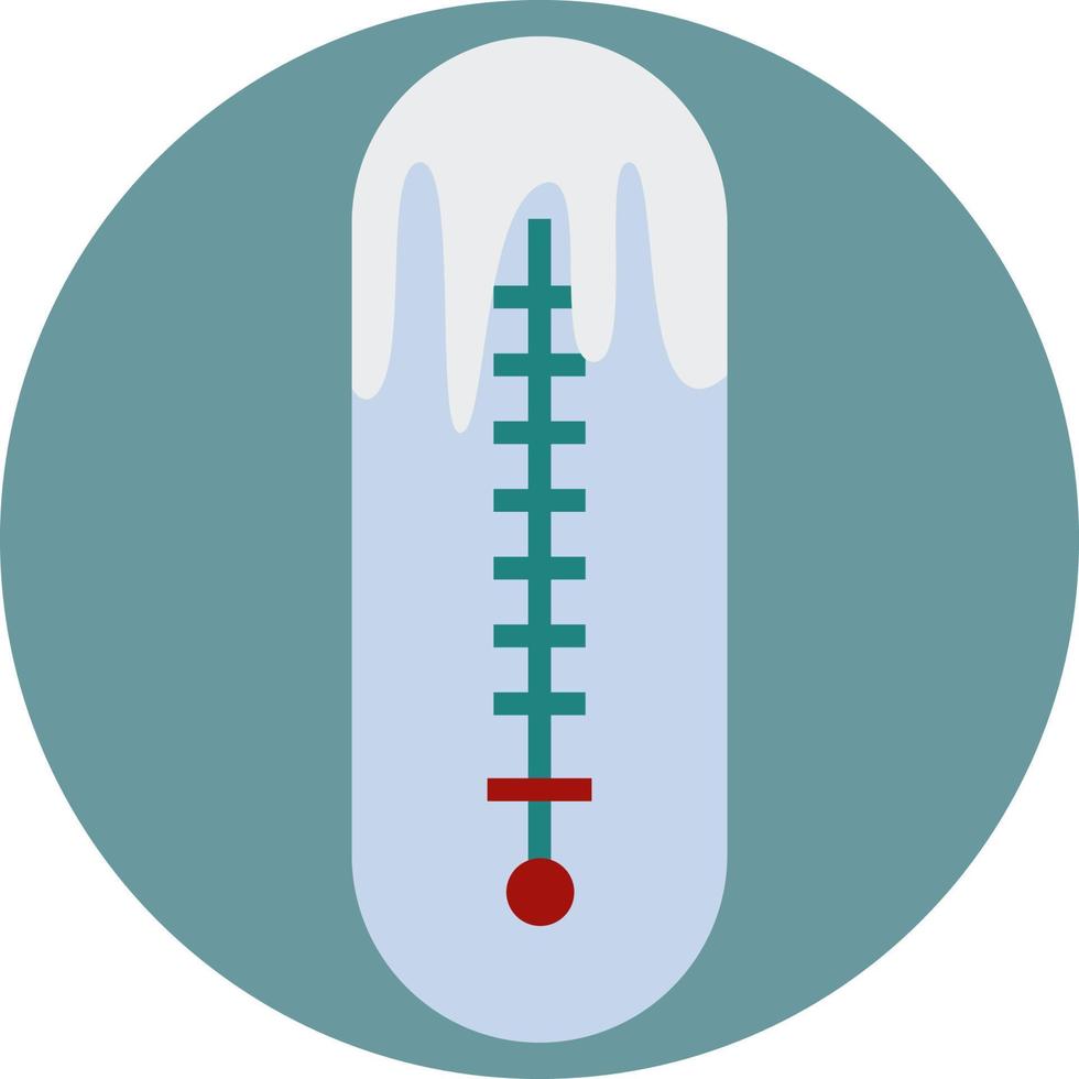 winter thermometer, illustratie, vector Aan een wit achtergrond.