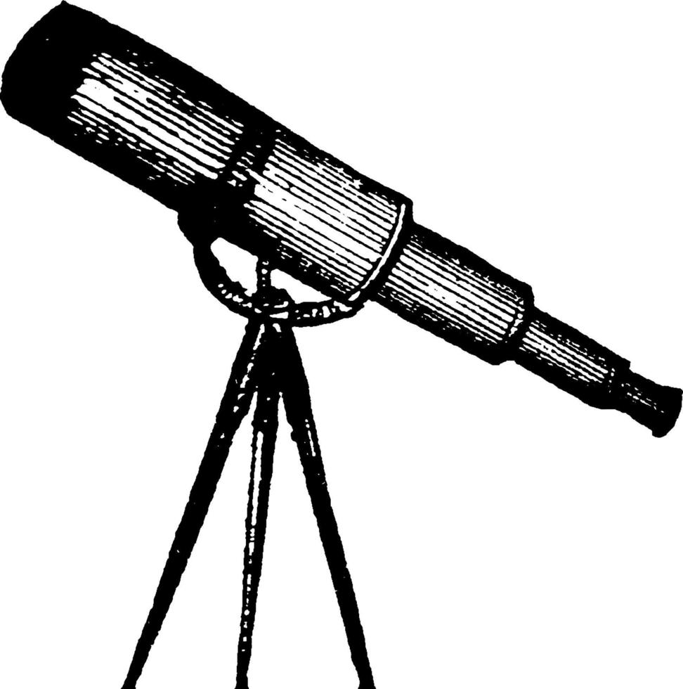 telescoop, wijnoogst illustratie. vector