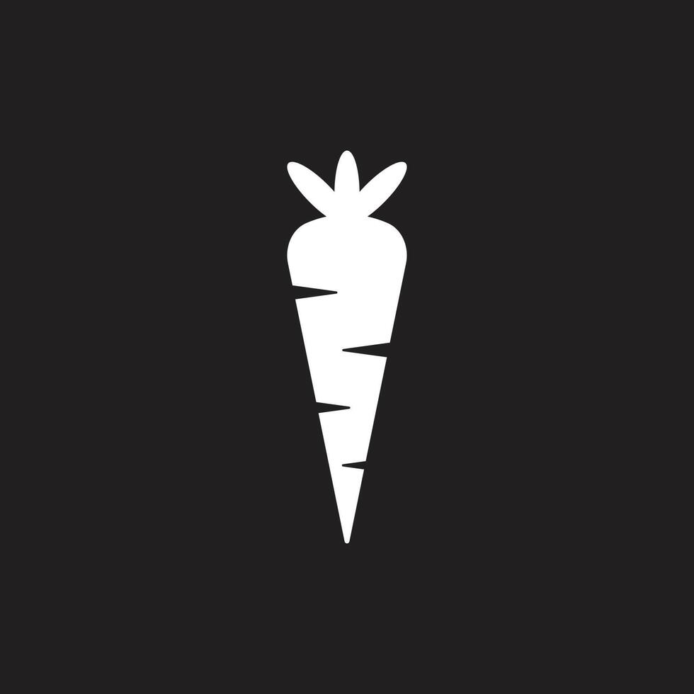 eps10 wit vector wortel abstract groente solide kunst icoon geïsoleerd Aan zwart achtergrond. voedsel groente symbool in een gemakkelijk vlak modieus modern stijl voor uw website ontwerp, logo, en mobiel app