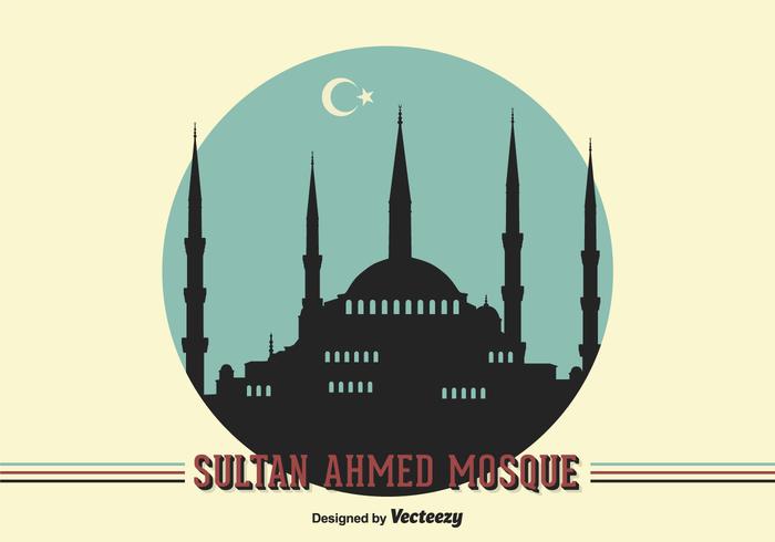 Gratis Vector Sultan Ahmed Moskee Achtergrond