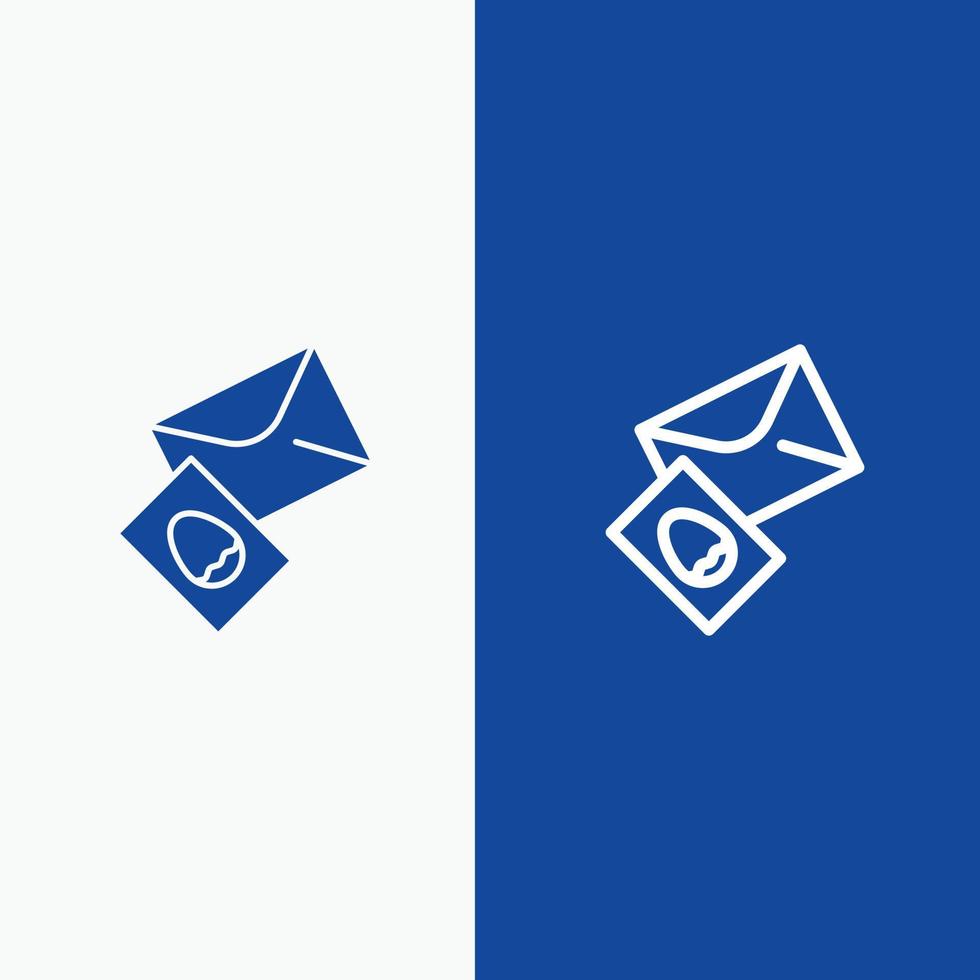 massage mail ei Pasen lijn en glyph solide icoon blauw banier lijn en glyph solide icoon blauw banier vector