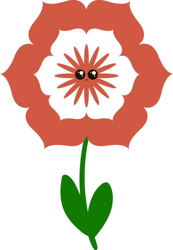 rood bloem, illustratie, vector Aan wit achtergrond.
