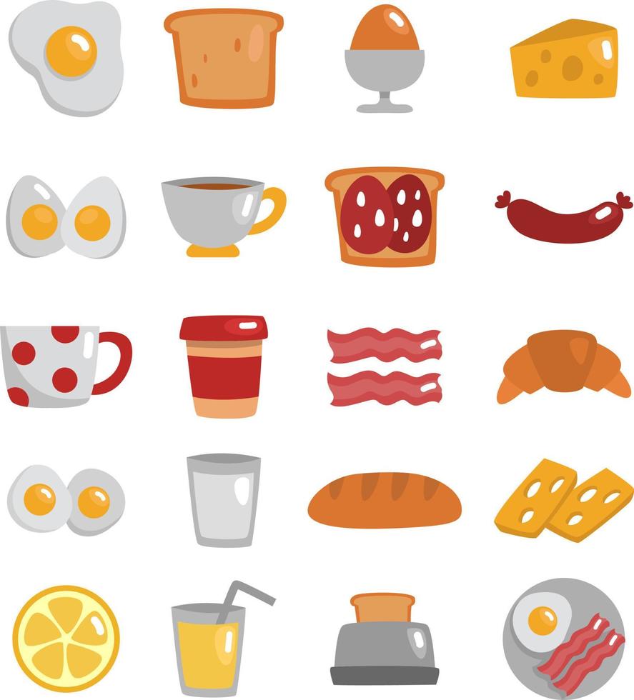 ontbijt cafe, illustratie, vector, Aan een wit achtergrond. vector