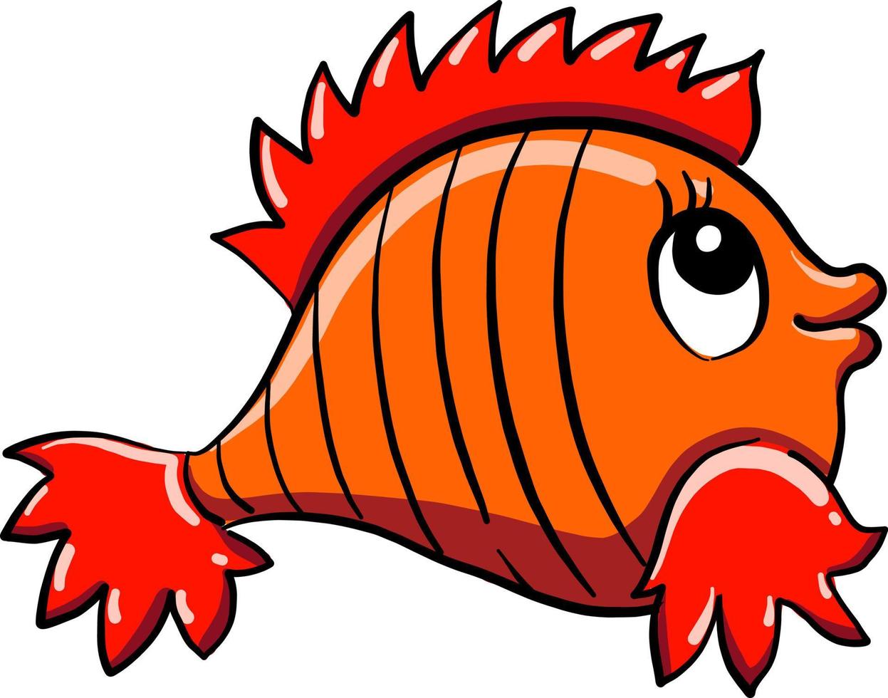 schattig rood vis, illustratie, vector Aan wit achtergrond