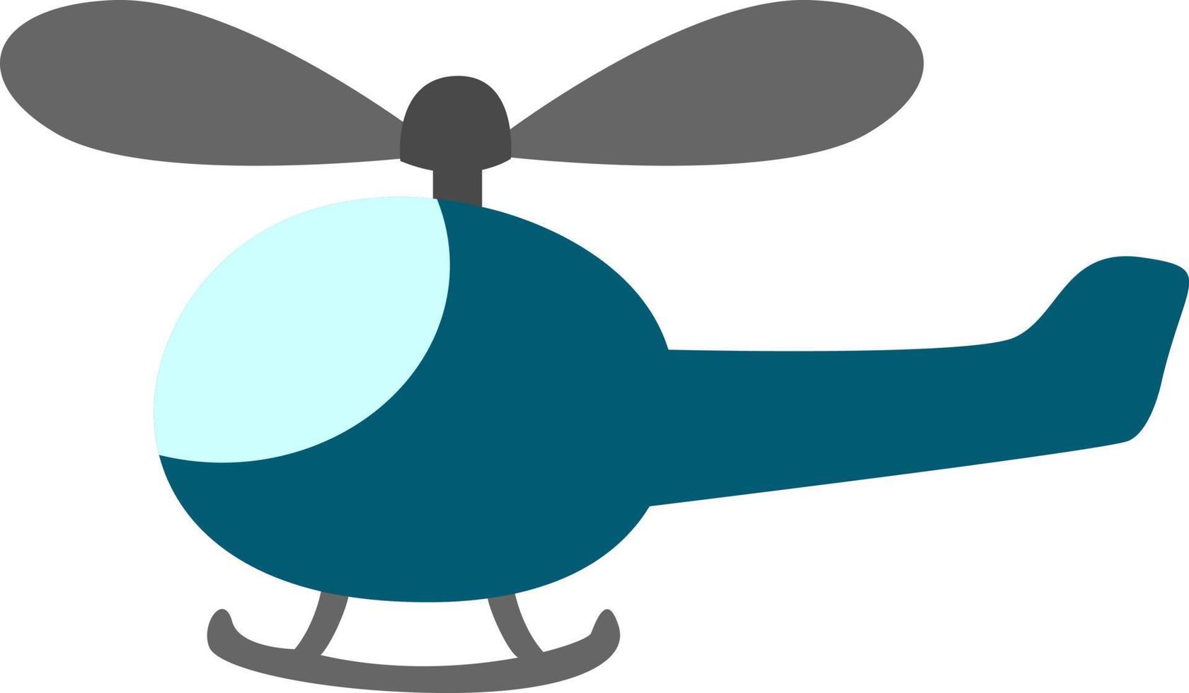 blauw helikopter, illustratie, vector Aan wit achtergrond.