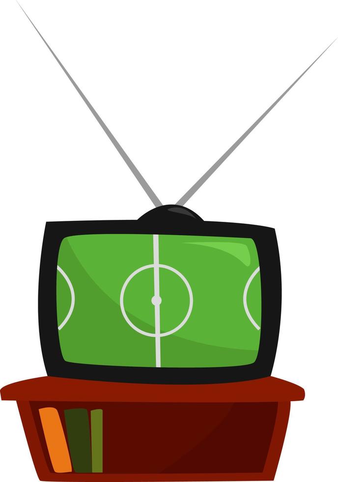 Amerikaans voetbal spel Aan TV, illustratie, vector Aan wit achtergrond
