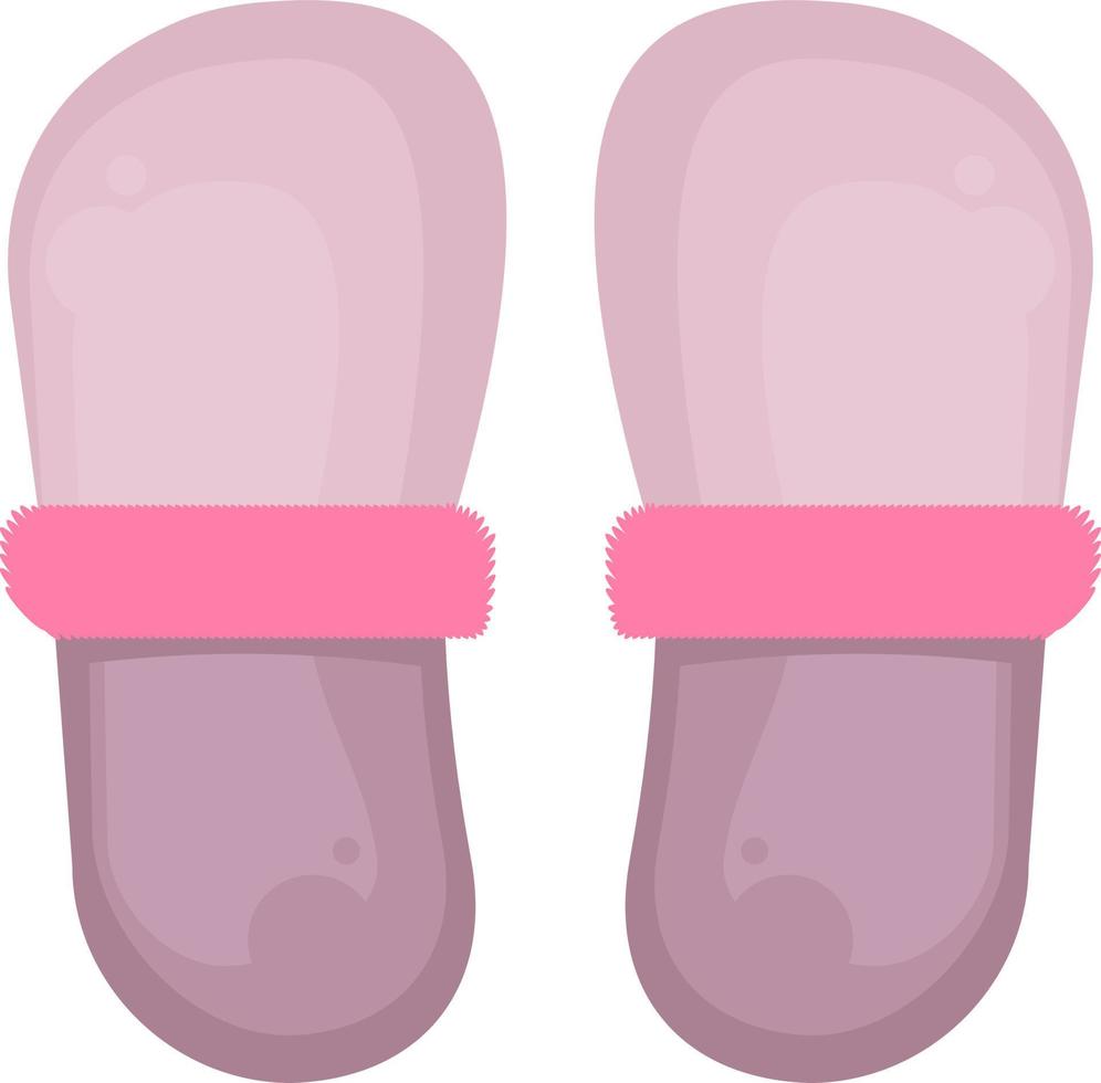 roze knus slippers, illustratie, vector Aan een wit achtergrond.
