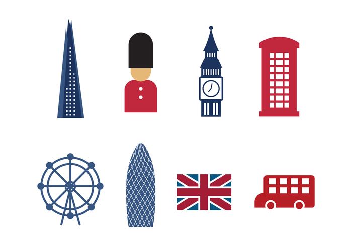 Gratis London Landmarks en Pictogrammen vector