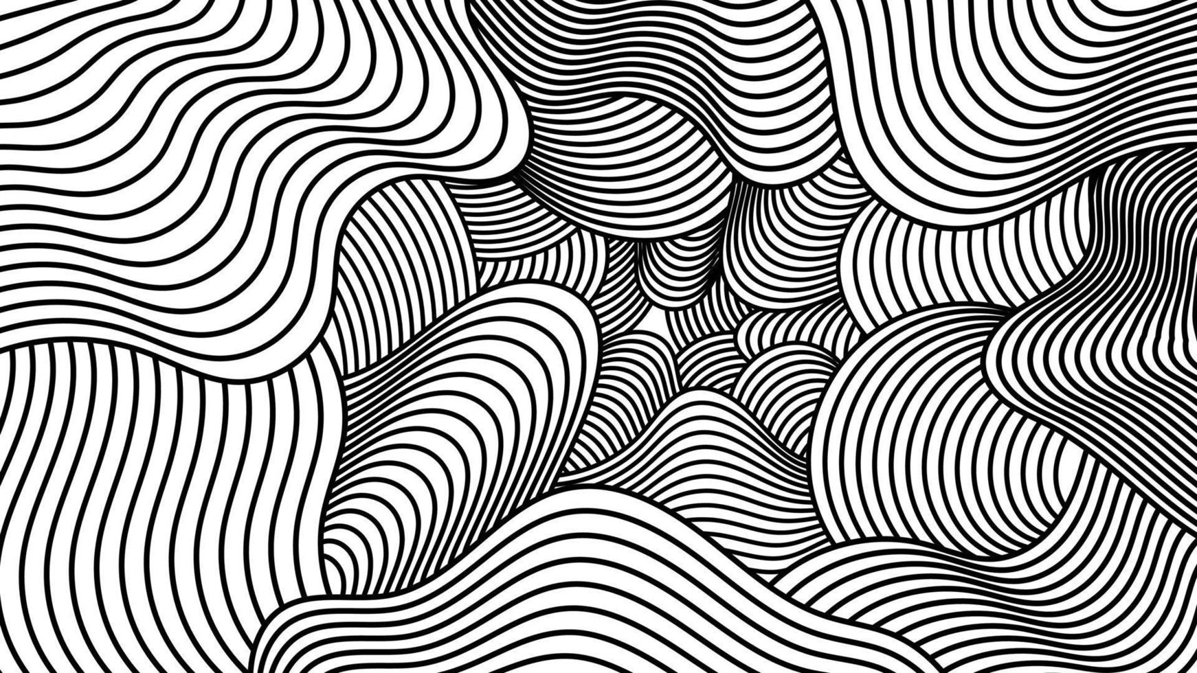3d modern Golf kromme abstract presentatie achtergrond. lijnen laag achtergrond. abstract strepen decoratie, patroon, 3d vector illustratie. zwart en wit achtergrond