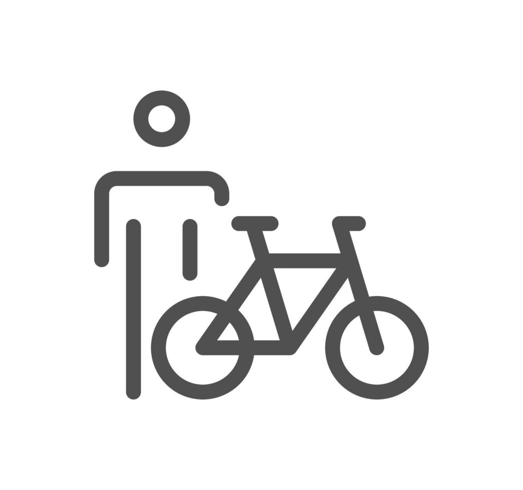 fiets en vervoer icoon schets en lineair vector. vector