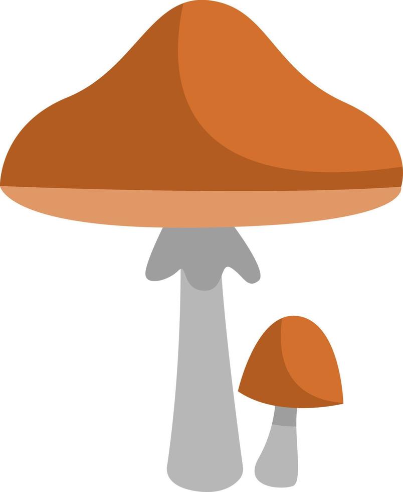 bruin parasol paddestoelen, icoon illustratie, vector Aan wit achtergrond