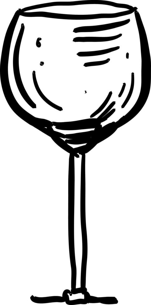 glas voor wijn, illustratie, vector Aan wit achtergrond.