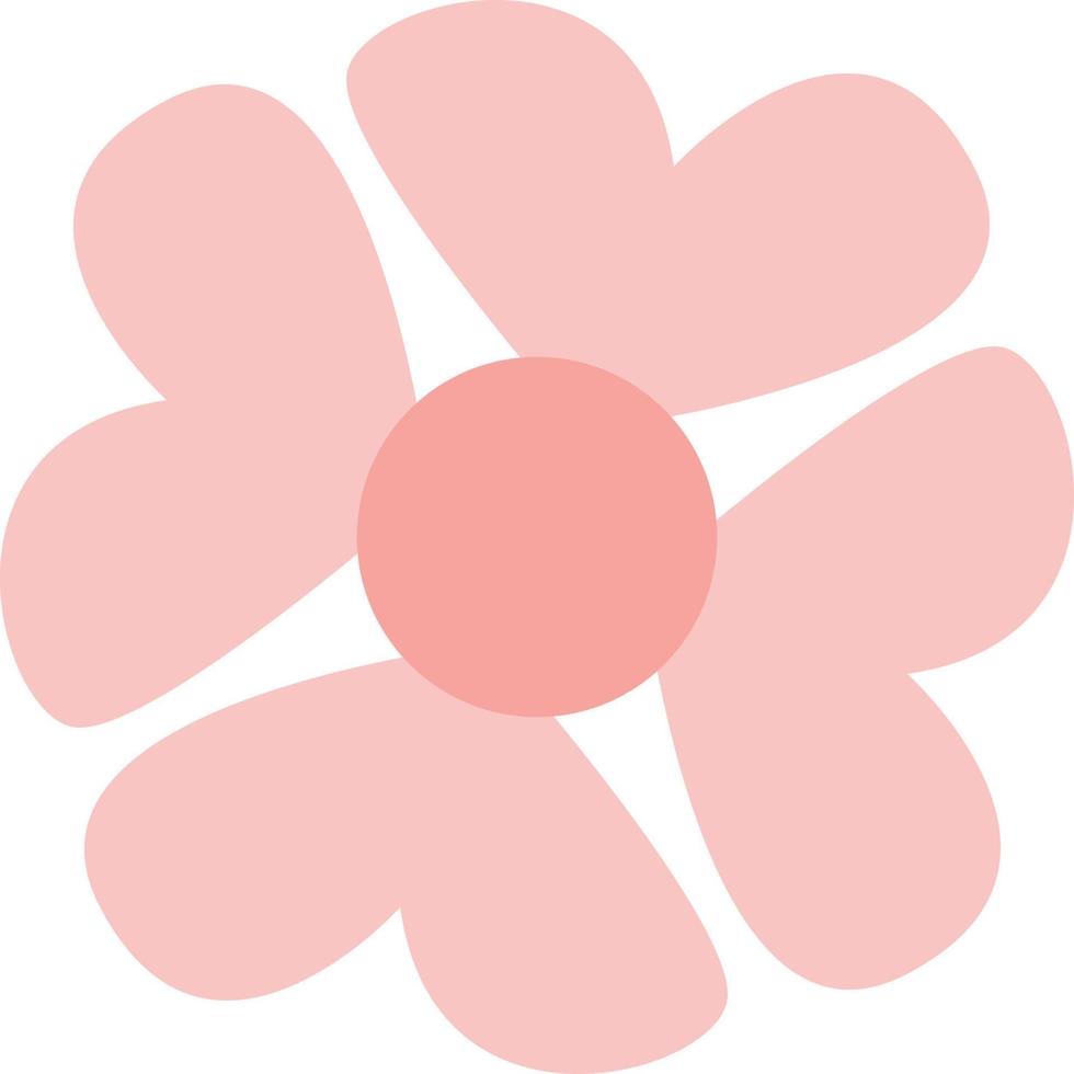 retro roze bloem, illustratie, vector, Aan een wit achtergrond. vector