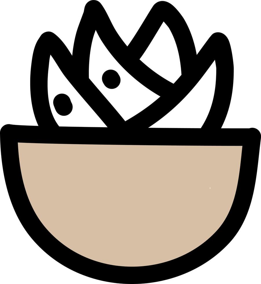 kin cactus in een pot, icoon illustratie, vector Aan wit achtergrond