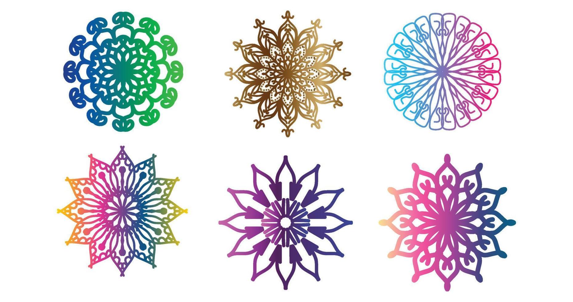 kleurrijk mandala achtergrond, reeks mandala, mandala's voor kleur boek. decoratief ronde ornamenten. anti stress behandeling patronen. yoga logo's, achtergronden voor meditatie.oosters vector