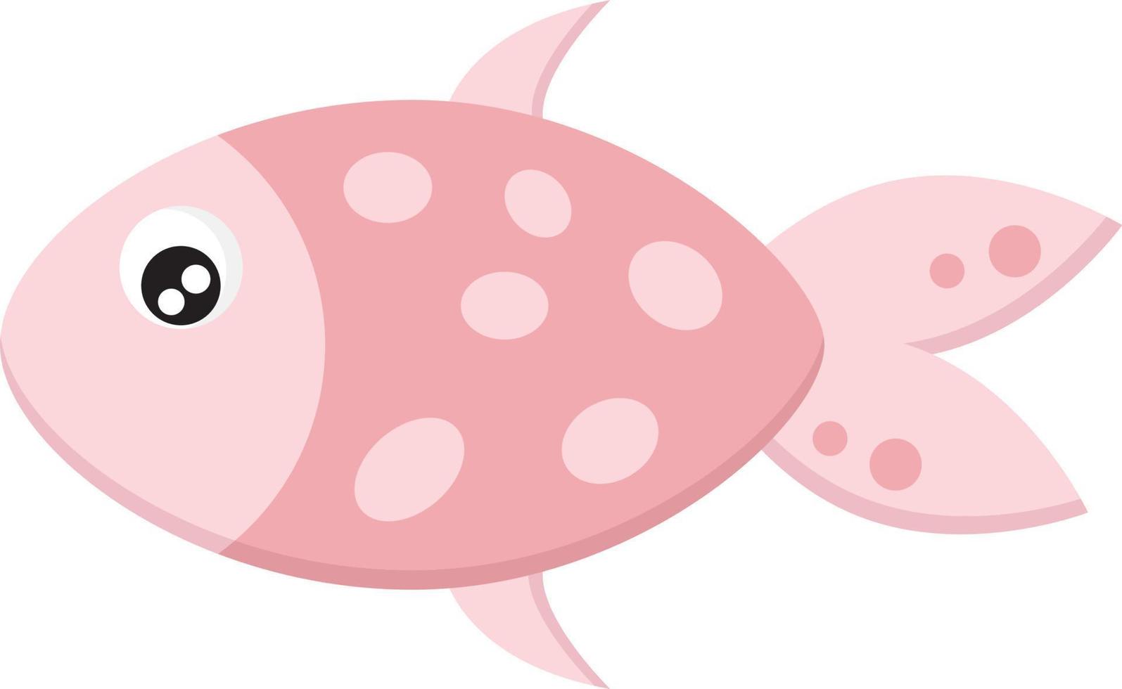 schattig roze vis, vector of kleur illustratie.
