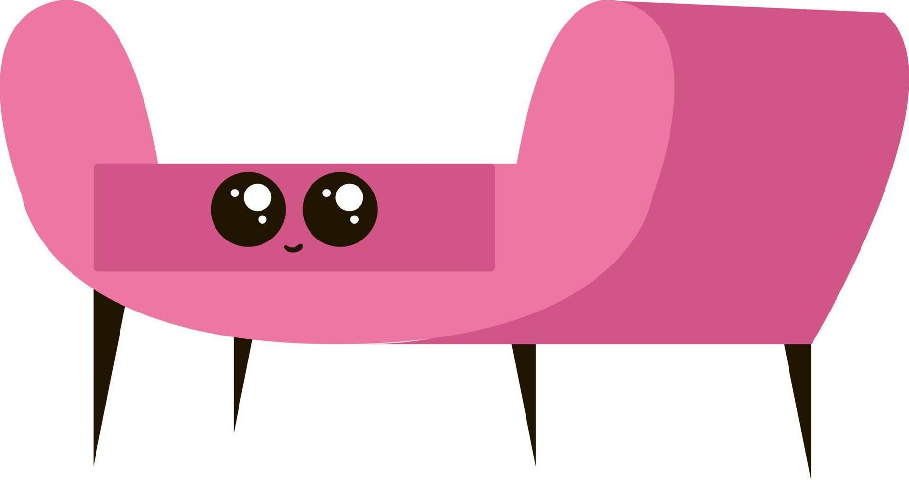 roze fauteuil, illustratie, vector Aan wit achtergrond