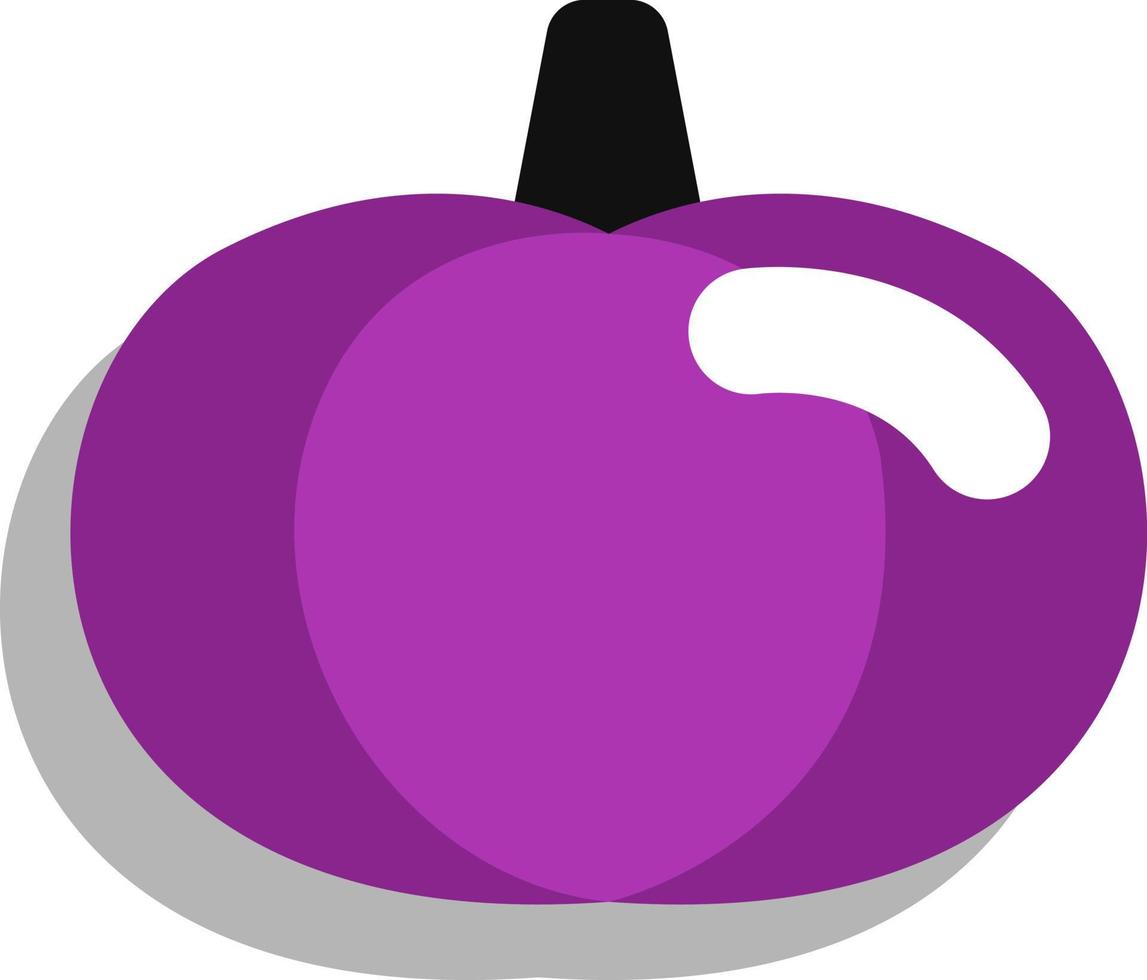 Purper halloween pompoen, illustratie, vector Aan een wit achtergrond.