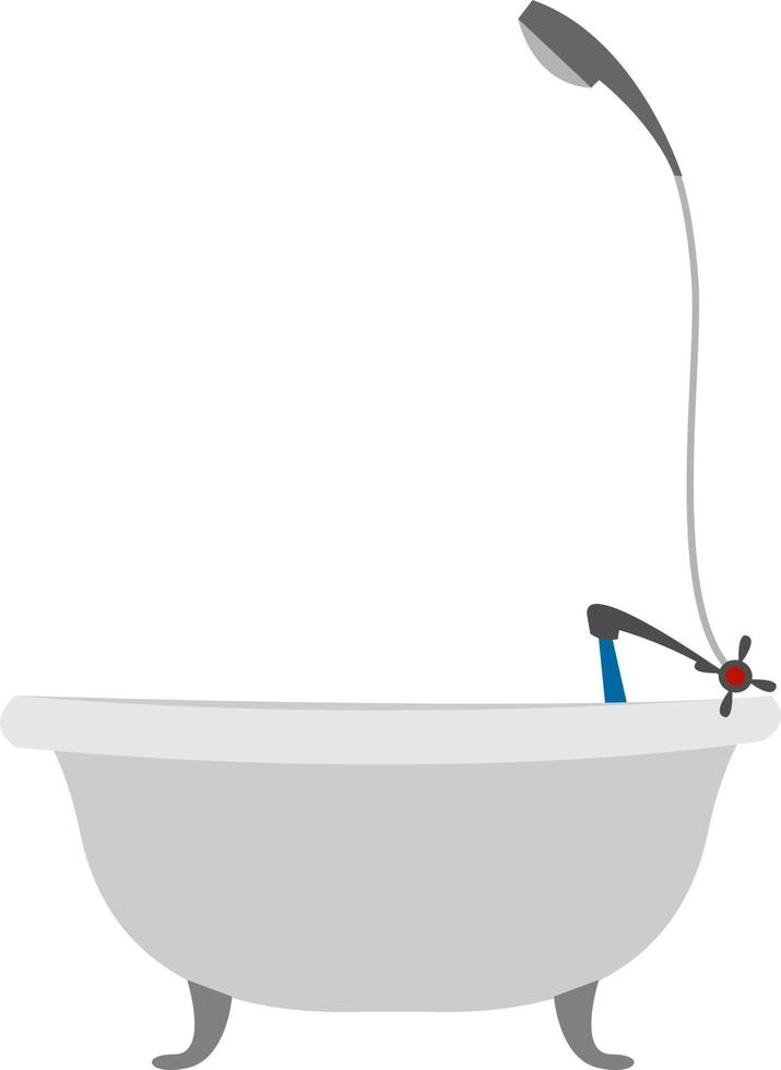 bad vullen met water, illustratie, vector Aan wit achtergrond.