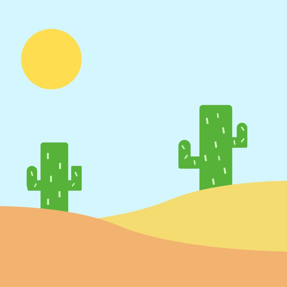 woestijn, illustratie, vector Aan wit achtergrond.