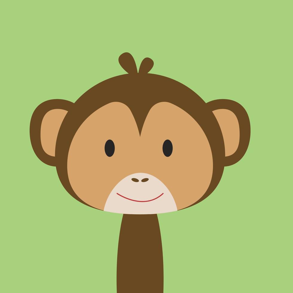schattig aap, illustratie, vector Aan wit achtergrond.