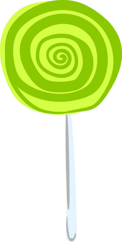 groen lolly, illustratie, vector Aan wit achtergrond.