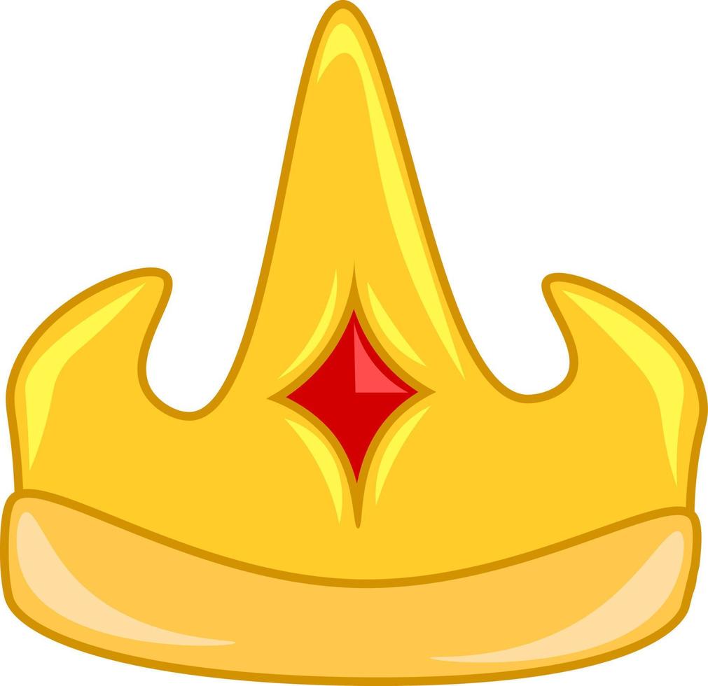 een gouden kroon, vector of kleur illustratie.