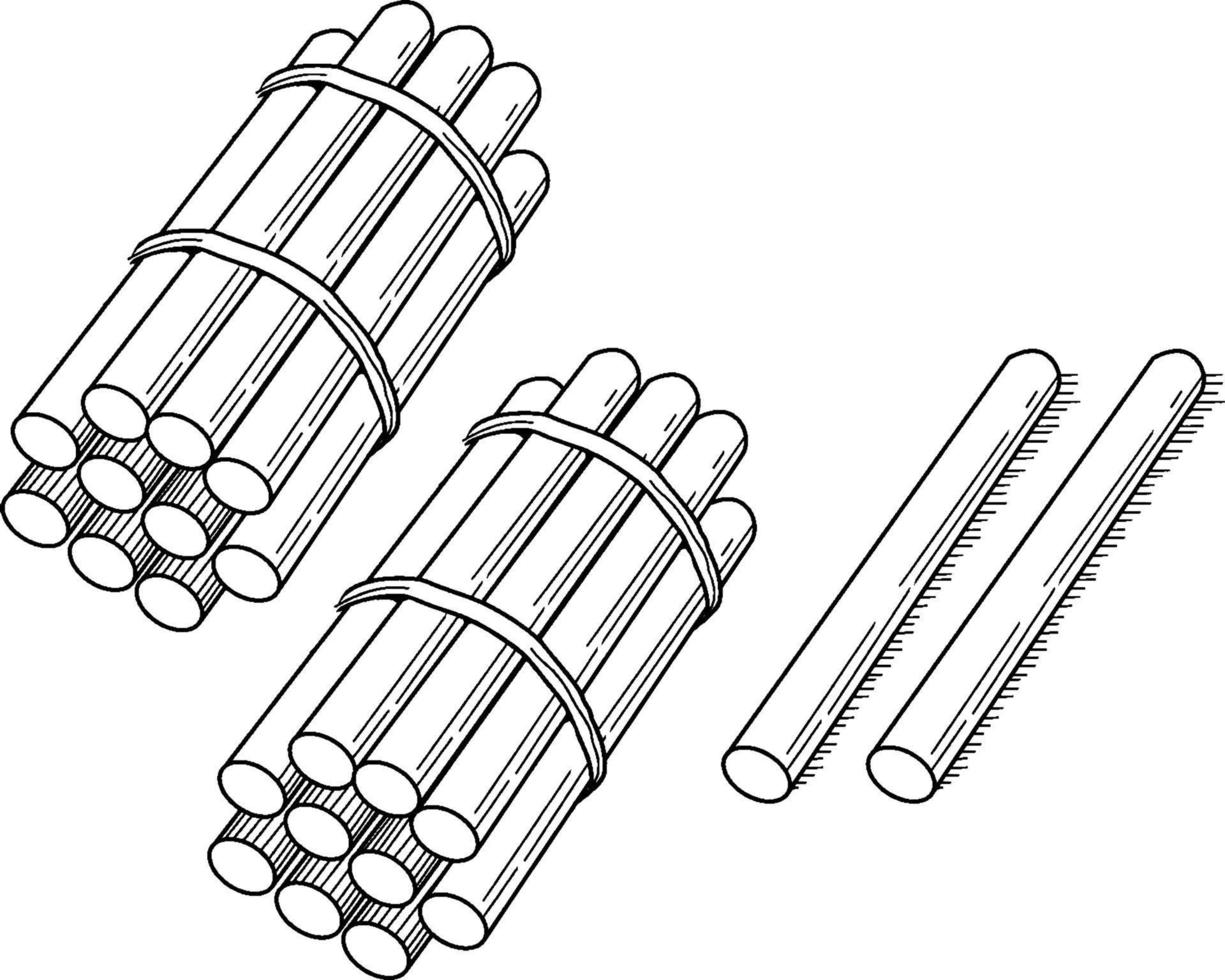 22 stokken, wijnoogst illustratie. vector