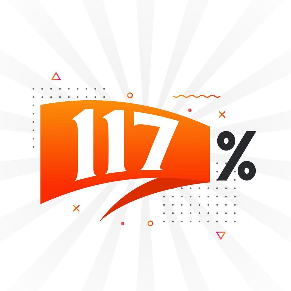 117 korting afzet banier Promotie. 117 procent verkoop promotionele ontwerp. vector