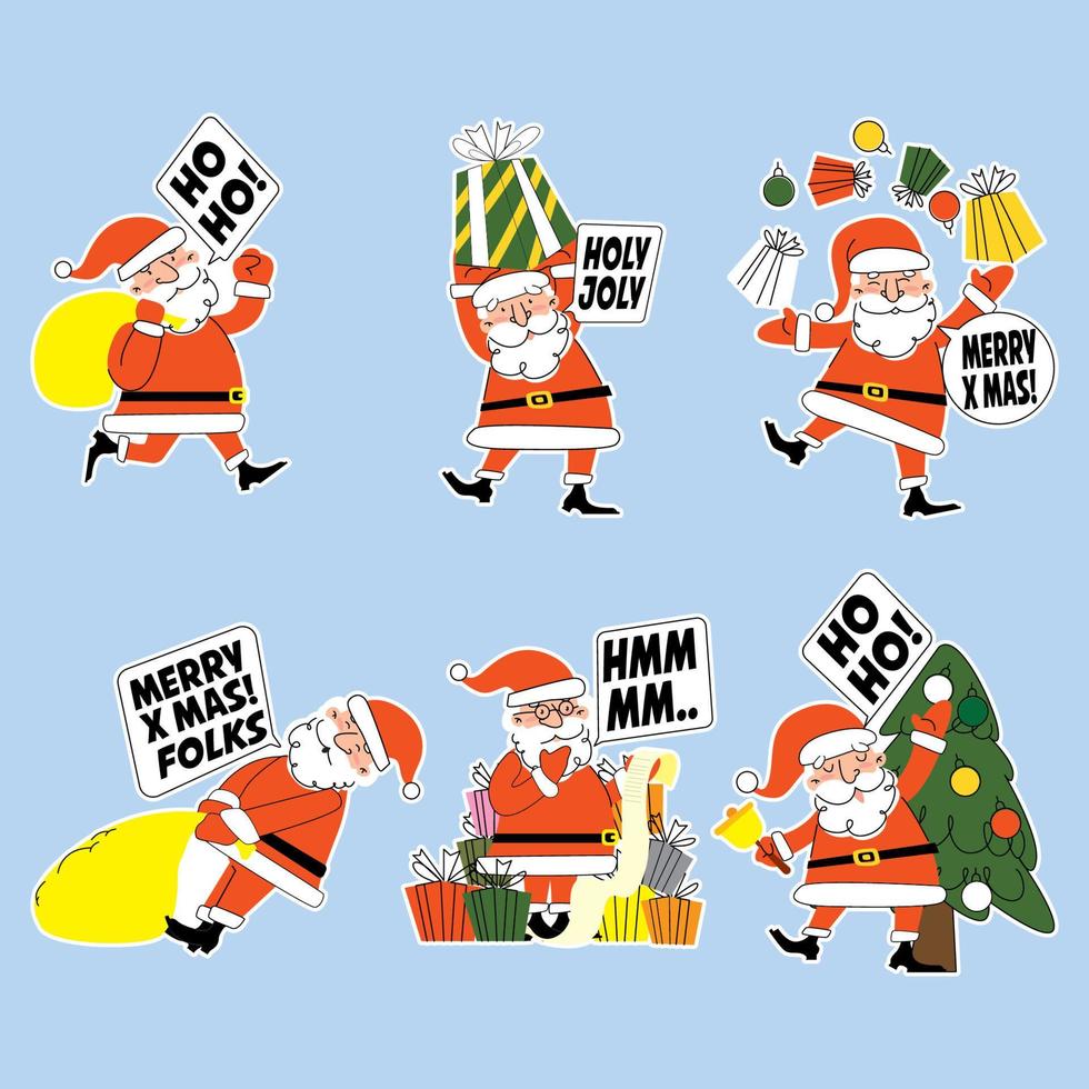 de kerstman clausule babbelen sticker concept vector