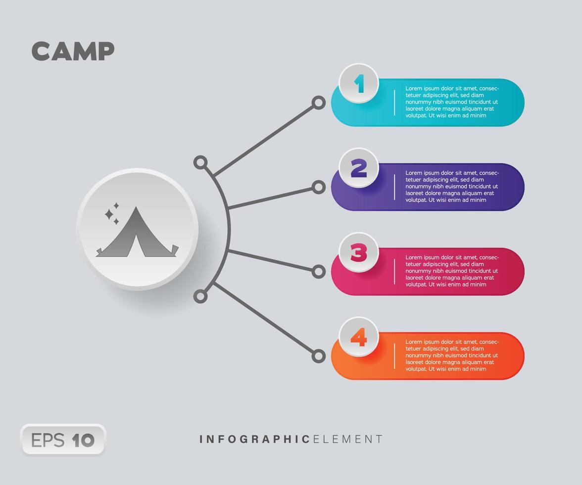 camping infographic element vector