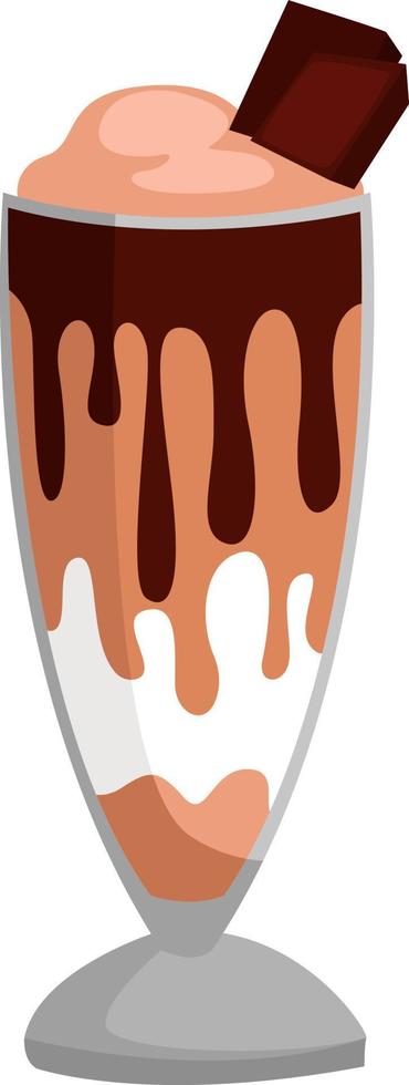 milkshake in glas, illustratie, vector Aan wit achtergrond