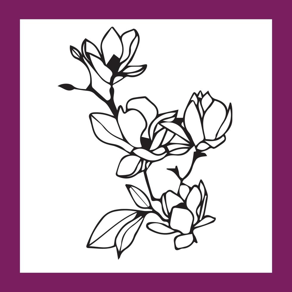 magnolia schetsen ontwerp gemaakt Aan een wit achtergrond vector