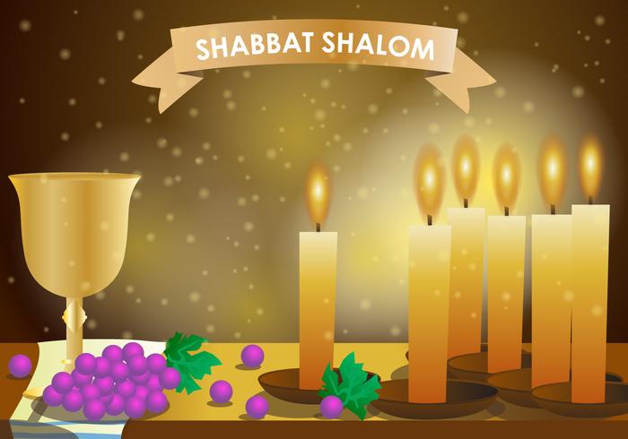 Shabbat Shalom kaars vector