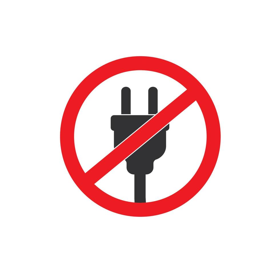 verboden naar gebruik macht plug icoon ,vector illustratie vector