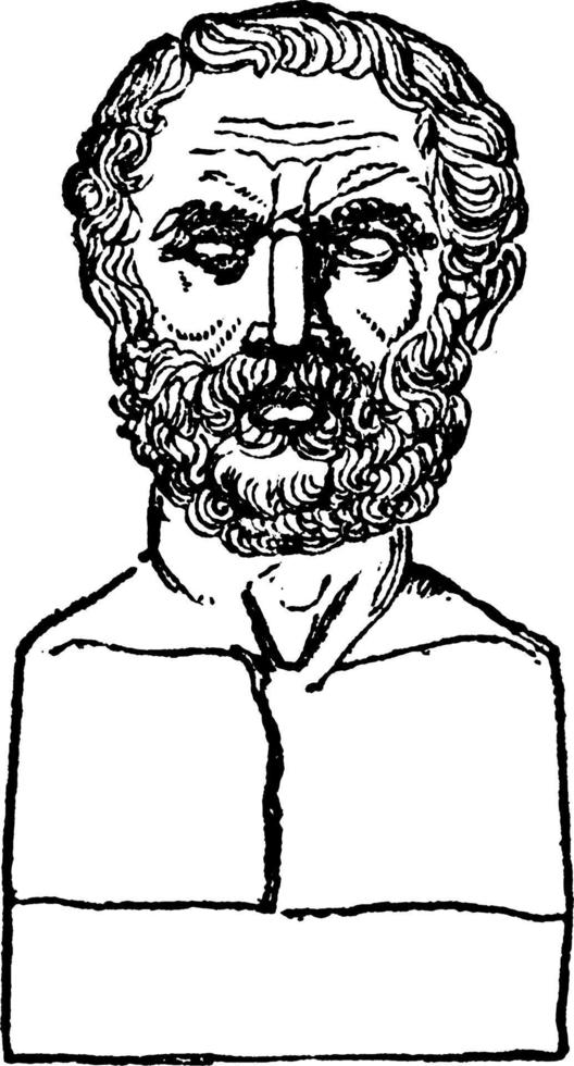 buste van thucydides, wijnoogst illustratie vector