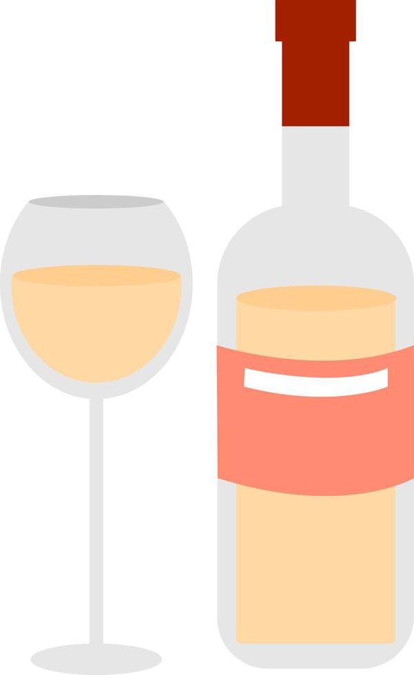 fles van wit wijn, illustratie, vector Aan wit achtergrond