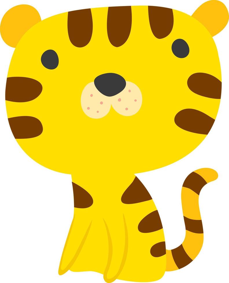 schattig baby tijger, illustratie, vector Aan wit achtergrond