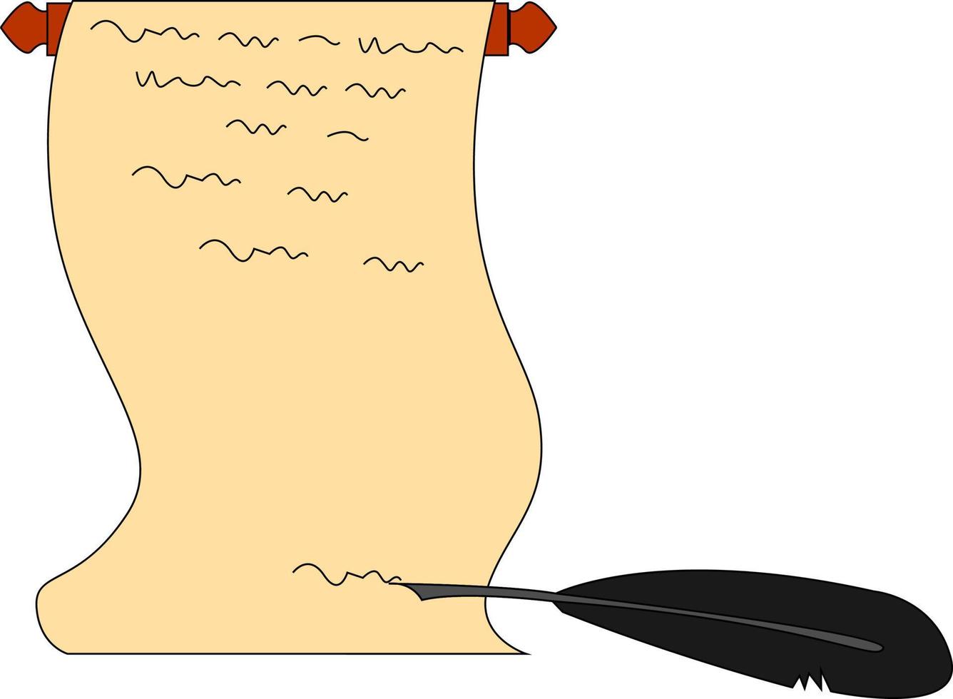 manuscript met veerkracht, illustratie, vector Aan wit achtergrond.