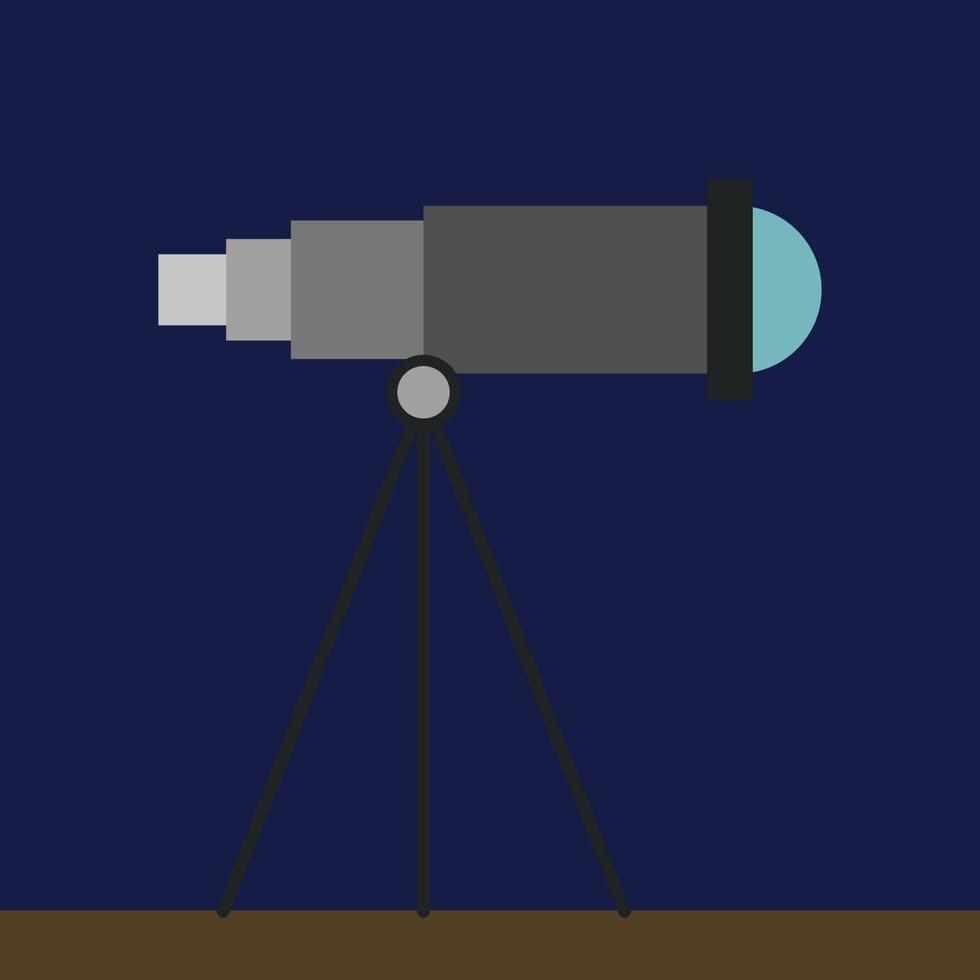 telescoop, illustratie, vector Aan wit achtergrond.