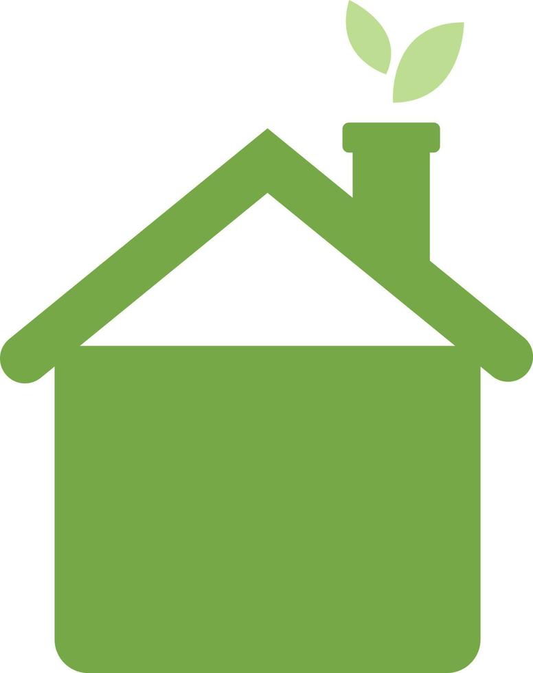groen huis, illustratie, vector Aan een wit achtergrond.