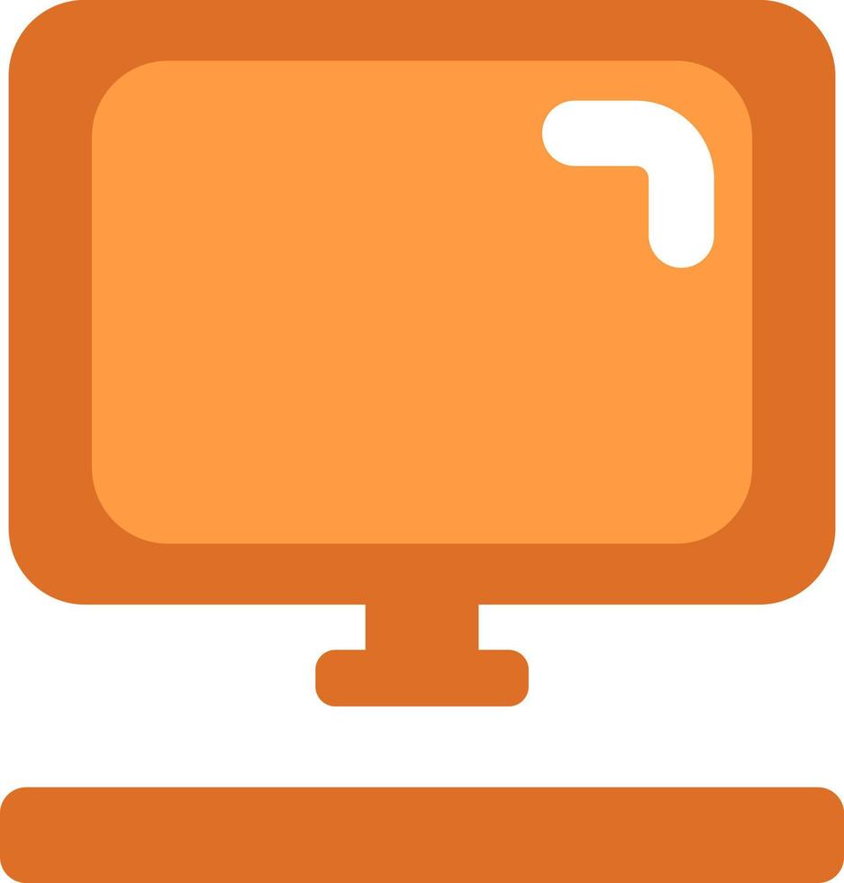 oranje computer, illustratie, vector, Aan een wit achtergrond. vector